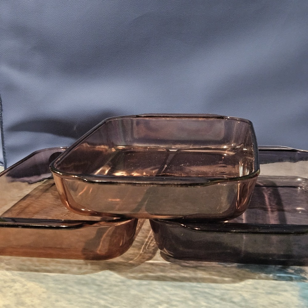 Vintage‎ Pyrex 233-R Amethyst Cranberry Purple 3 Qt 13x9 Baking Dish Lot of 3